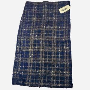 Forever 21 Knee Length Skirt Womens Small Black Gold Sparkly Party Sequined New